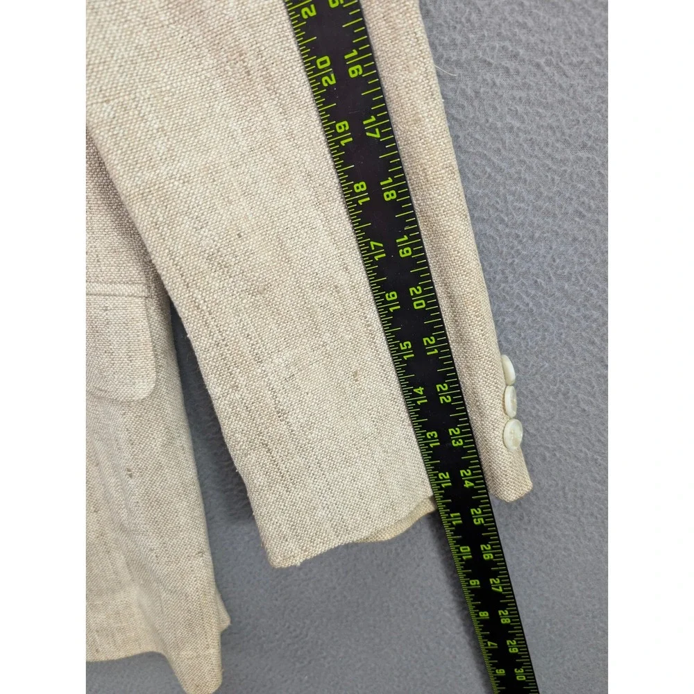Towncraft Mens Vintage Beige Textured Two Button Blazer Sport Coat Size 42R